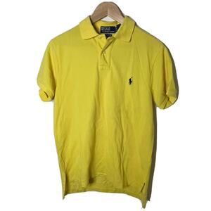 Polo Ralph Lauren Shirt Men's Polo, Size M Yellow Custom Fit, Short Sleeve